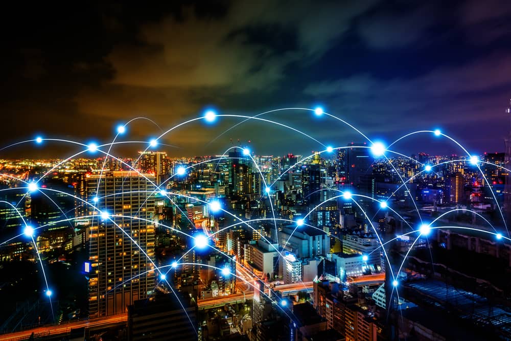 IoT network over city