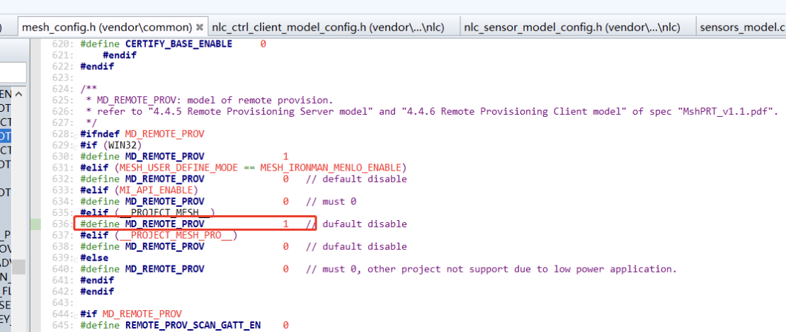 Screenshot of SDK code configuration.